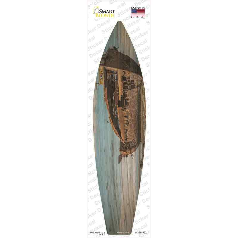 Weathered Boat Novelty Surfboard Sticker Decal Small