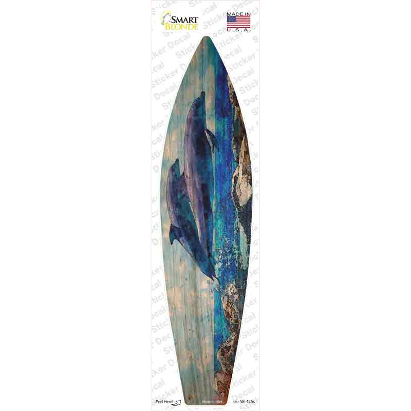 Dolphins Jumping Novelty Surfboard Sticker Decal Small