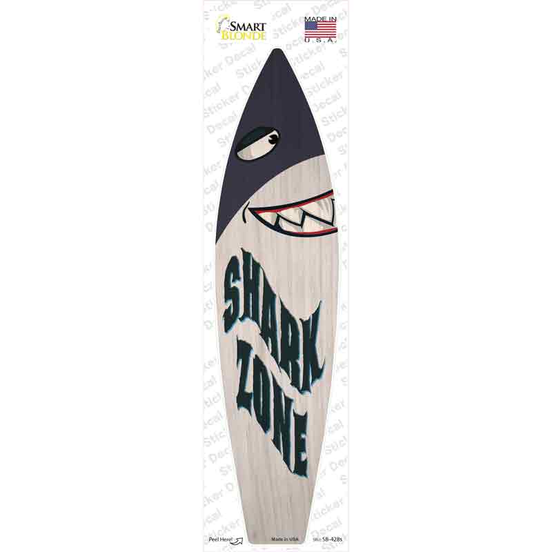 Shark Zone Novelty Surfboard Sticker Decal Small