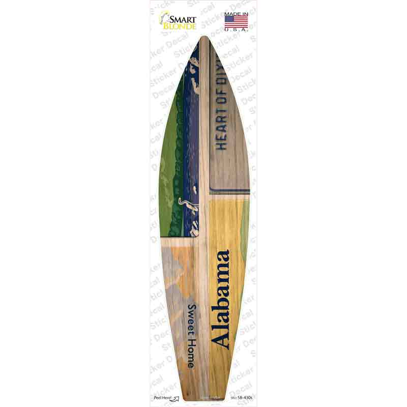 Alabama License Plate Novelty Surfboard Sticker Decal