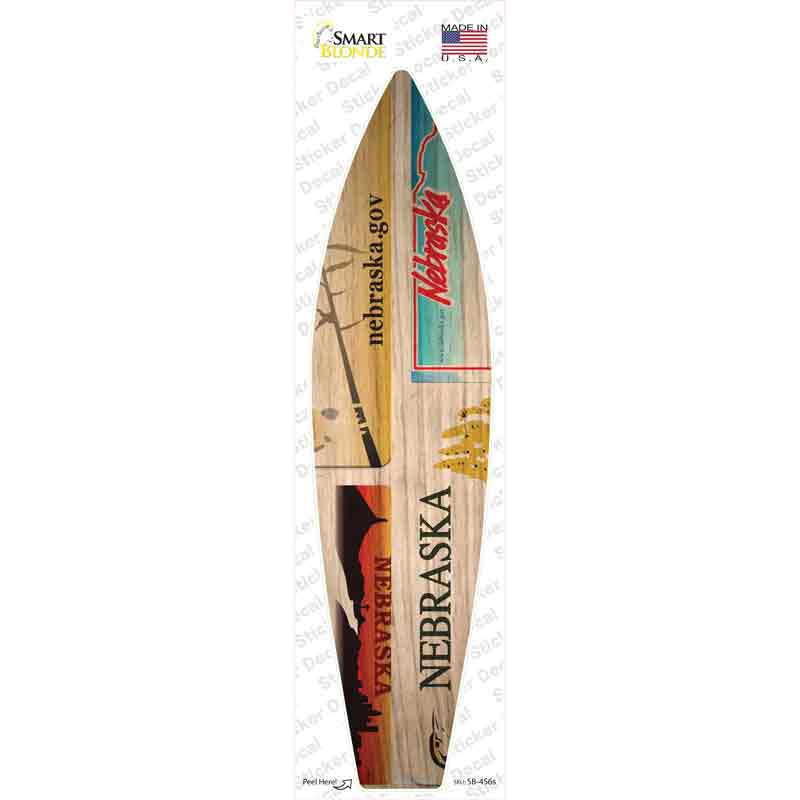 Nebraska License Plate Novelty Surfboard Sticker Decal