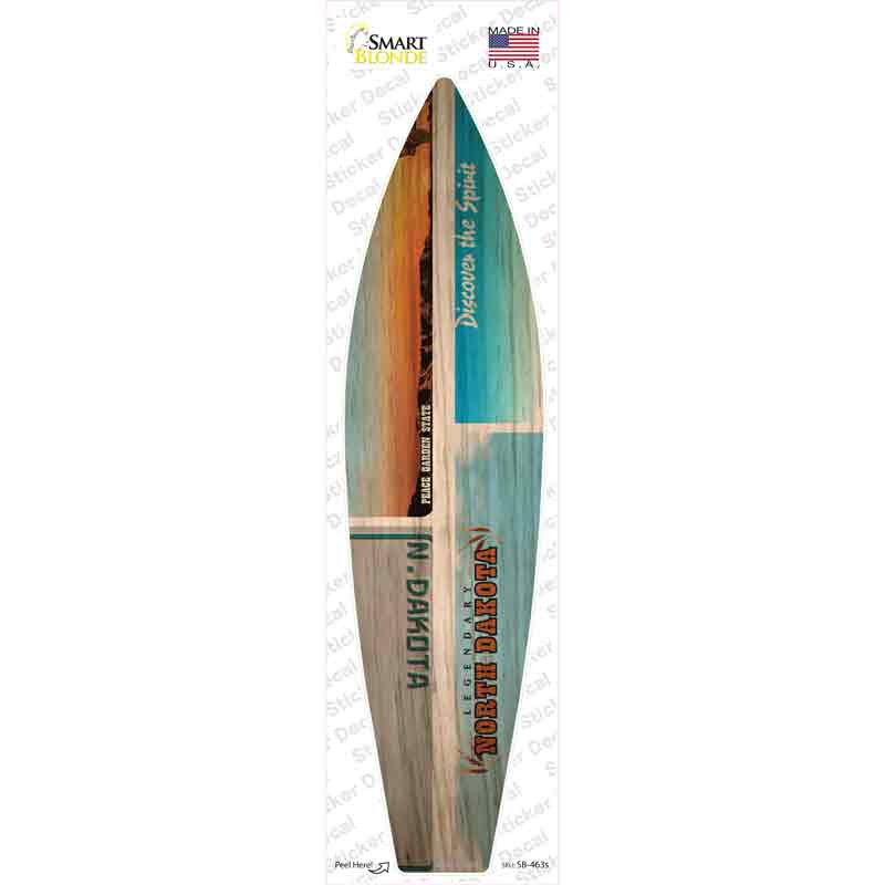 North Dakota License Plate Novelty Surfboard Sticker Decal