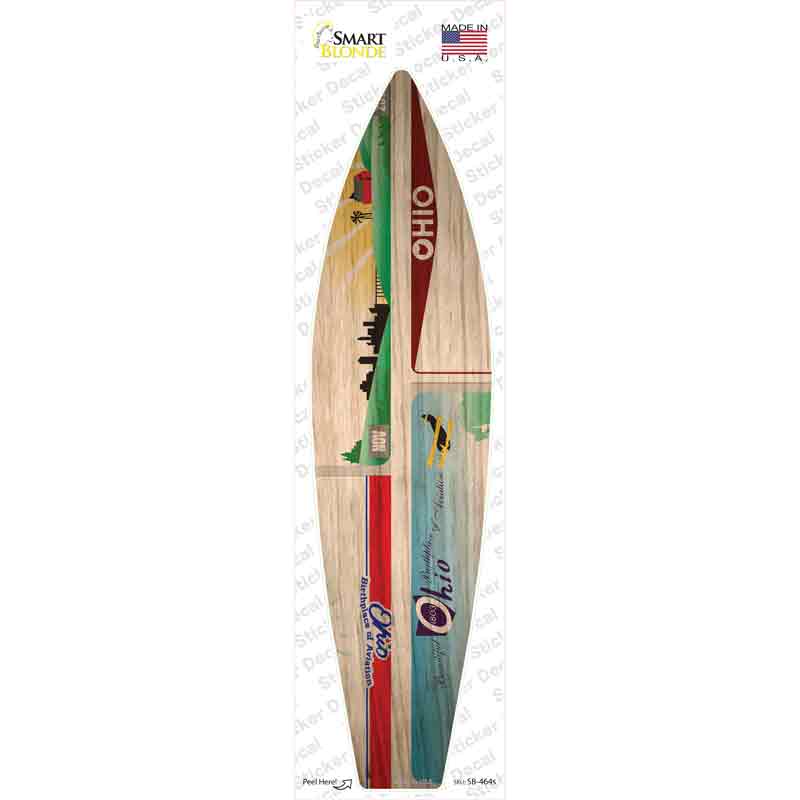 Ohio License Plate Novelty Surfboard Sticker Decal