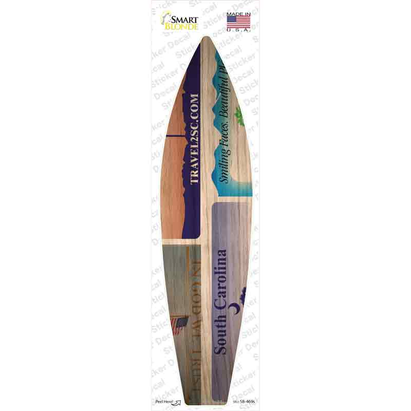 South Carolina License Plate Novelty Surfboard Sticker Decal