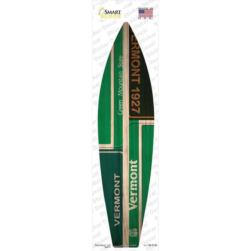Vermont License Plate Novelty Surfboard Sticker Decal