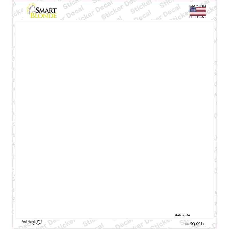 White Novelty Square Sticker Decal