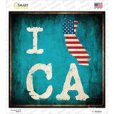 I Love California Novelty Square Sticker Decal Small