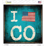 I Love Colorado Novelty Square Sticker Decal Small