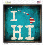 I Love Hawaii Novelty Square Sticker Decal Small