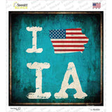 I Love Iowa Novelty Square Sticker Decal Small