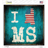 I Love Mississippi Novelty Square Sticker Decal Small