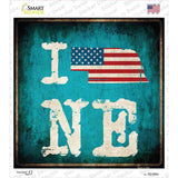 I Love Nebraska Novelty Square Sticker Decal Small