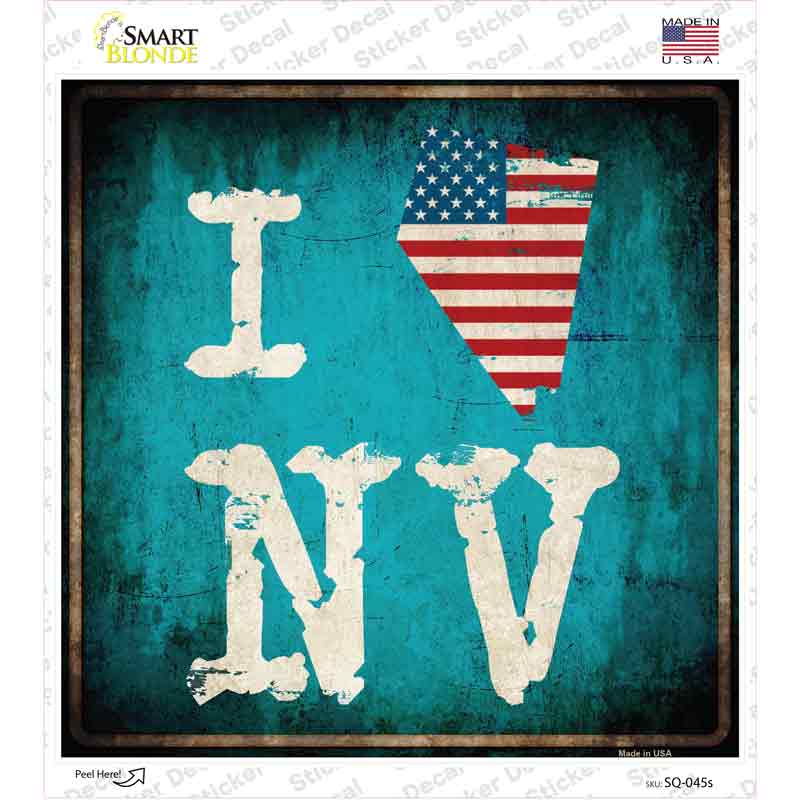 I Love Nevada Novelty Square Sticker Decal Small