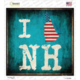 I Love New Hampshire Novelty Square Sticker Decal Small