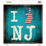 I Love New Jersey Novelty Square Sticker Decal Small