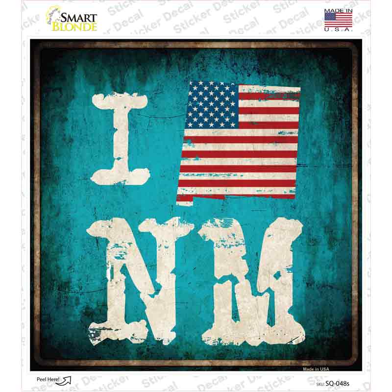 I Love New Mexico Novelty Square Sticker Decal Small