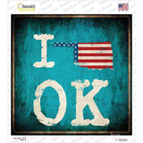 I Love Oklahoma Novelty Square Sticker Decal Small