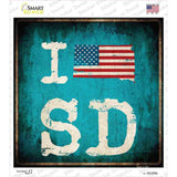 I Love South Dakota Novelty Square Sticker Decal Small