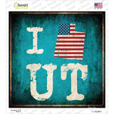 I Love Utah Novelty Square Sticker Decal Small