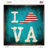 I Love Virginia Novelty Square Sticker Decal Small