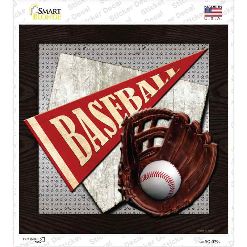 Baseball Novelty Square Sticker Decal Small