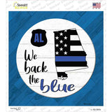 Alabama Back The Blue Novelty Square Sticker Decal Small