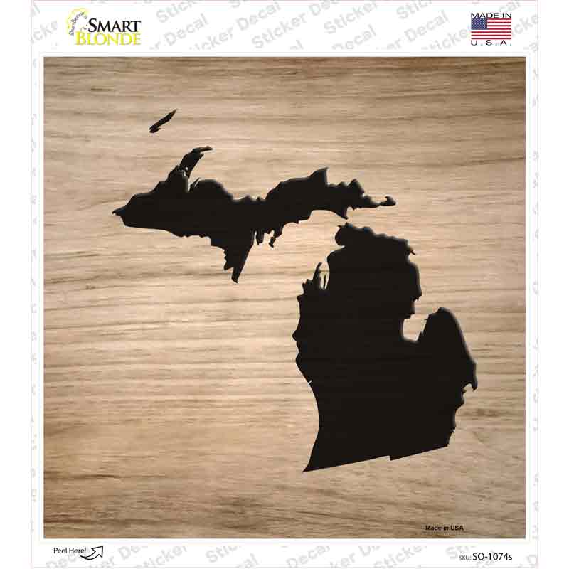 Michigan Shape Letter Tile Novelty Square Sticker Decal Small