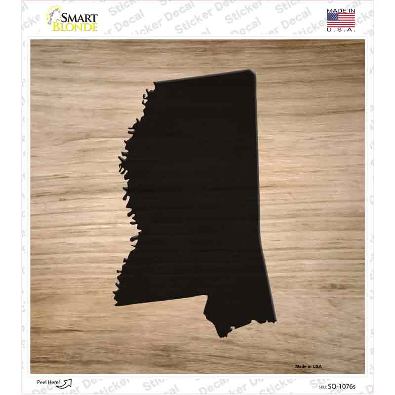 Mississippi Shape Letter Tile Novelty Square Sticker Decal Small