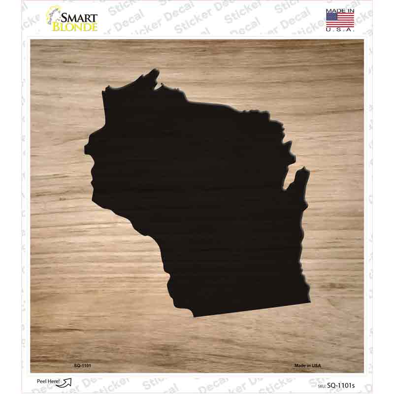 Wisconsin Shape Letter Tile Novelty Square Sticker Decal Small