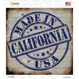 California Stamp On Wood Novelty Square Sticker Decal Small