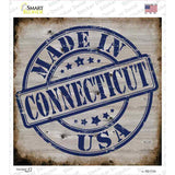 Connecticut Stamp On Wood Novelty Square Sticker Decal Small