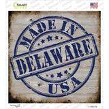 Delaware Stamp On Wood Novelty Square Sticker Decal Small