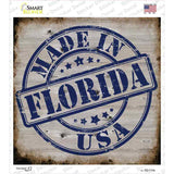 Florida Stamp On Wood Novelty Square Sticker Decal Small