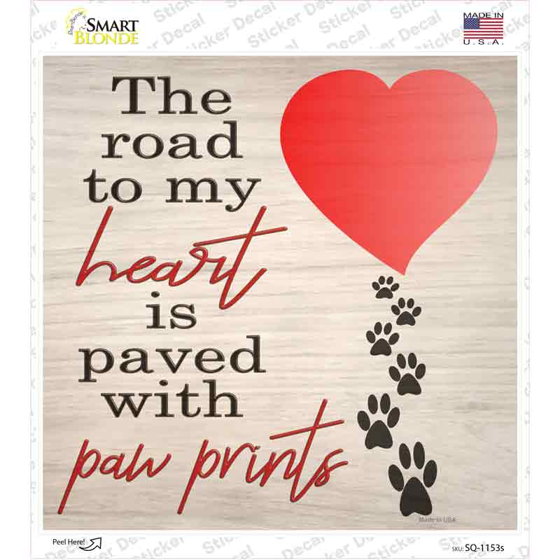 Road to my Heart Novelty Square Sticker Decal Small