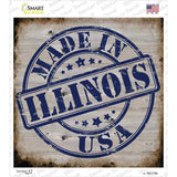 Illinois Stamp On Wood Novelty Square Sticker Decal Small