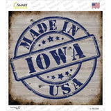 Iowa Stamp On Wood Novelty Square Sticker Decal Small