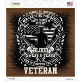 Blood Sweat and Tears Veteran Novelty Square Sticker Decal Small