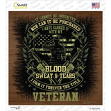 Blood Sweat Tears Veteran Green Novelty Square Sticker Decal Small