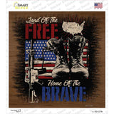 Patriotic Land Of Free Novelty Square Sticker Decal Small