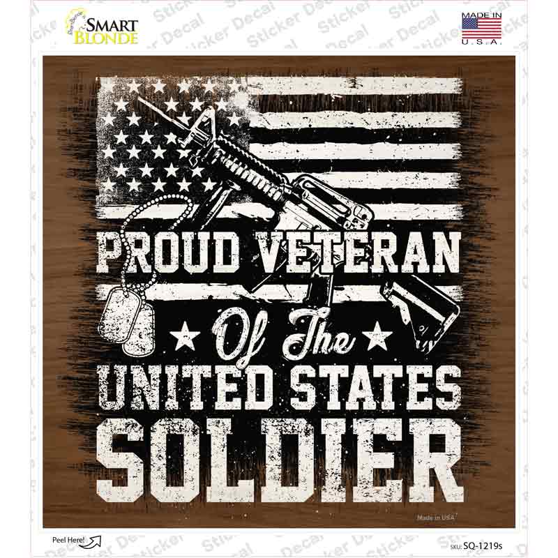 Proud Veteran of The USA Novelty Square Sticker Decal Small