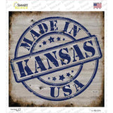 Kansas Stamp On Wood Novelty Square Sticker Decal Small