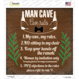 Man Cave 5 Rules Novelty Square Sticker Decal Small