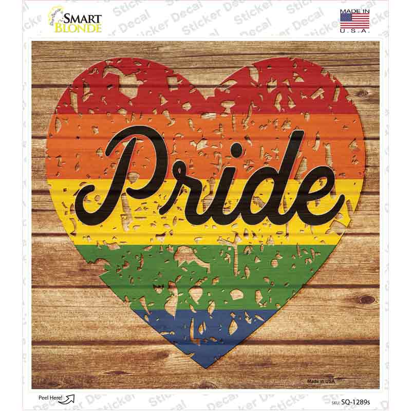 Pride Distressed Rainbow Novelty Square Sticker Decal Small