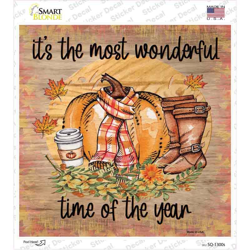 Wonderful Time of Year Novelty Square Sticker Decal Small