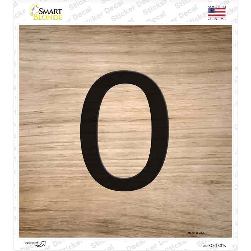 0 Number Tiles Novelty Square Sticker Decal Small