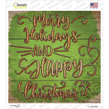 Merry Holidays Green Novelty Square Sticker Decal Small