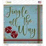 Jingle All the Way Blue Novelty Square Sticker Decal Small