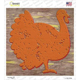 Orange Turkey Novelty Square Sticker Decal Small