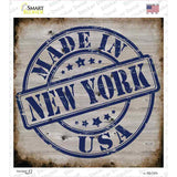 New York Stamp On Wood Novelty Square Sticker Decal Small