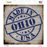 Ohio Stamp On Wood Novelty Square Sticker Decal Small